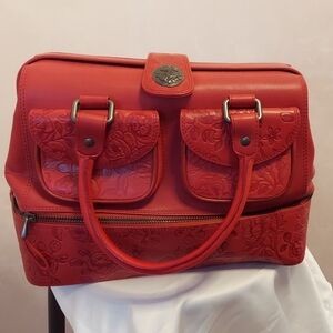 Diesel Elegant Embossed Leather Handbag